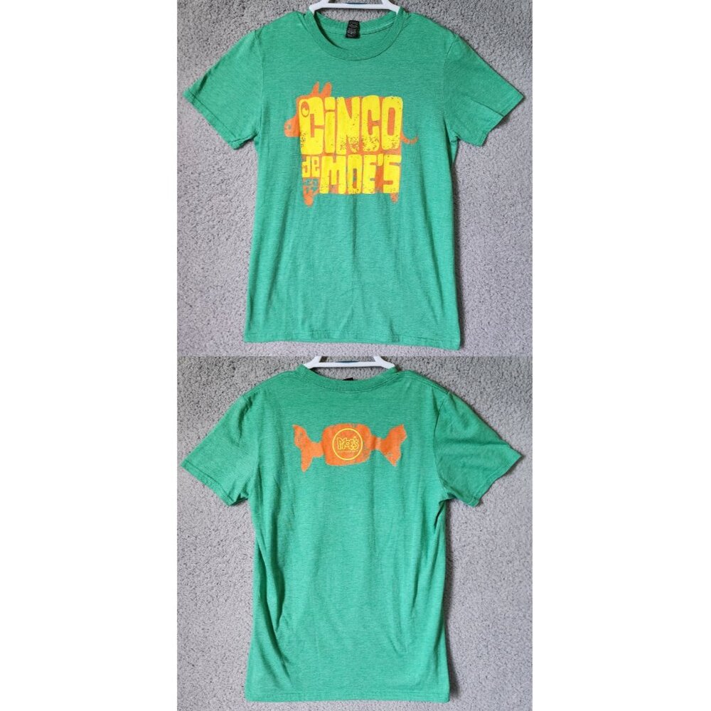 Cinco De Moe's Size Small Green Restaurant Employee Uniform Graphic T Shirt